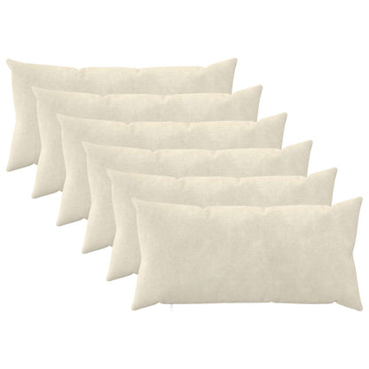 vidaXL Cushion with Pillow HEERLEN 6 pcs Cream Microfiber Fleece