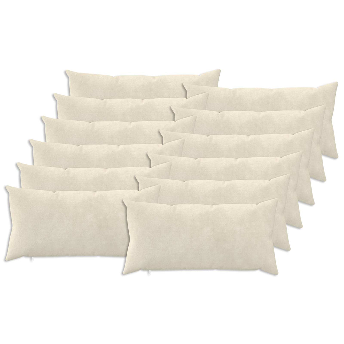 vidaXL Cushion with Pillow HEERLEN 12 pcs Cream Microfiber Fleece