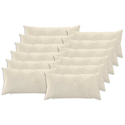 vidaXL Cushion with Pillow HEERLEN 12 pcs Cream Microfiber Fleece