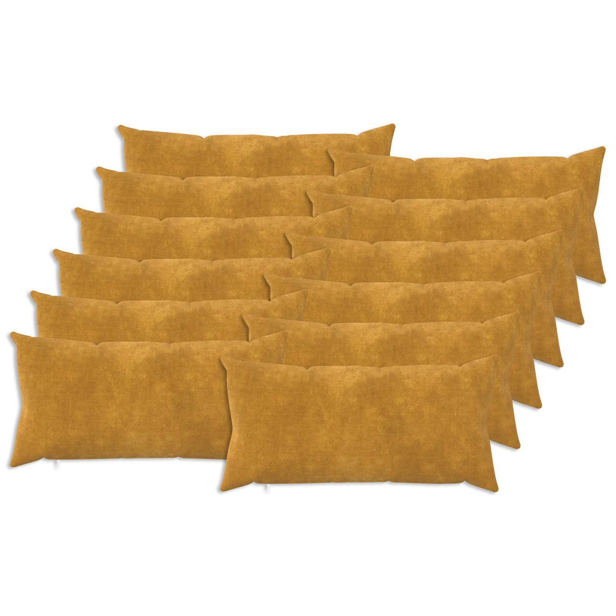 vidaXL Cushion with Pillow HEERLEN 12 pcs Yellow Microfiber Fleece