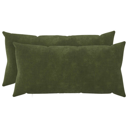 vidaXL Cushion with Pillow HEERLEN 2 pcs Green Microfiber Fleece