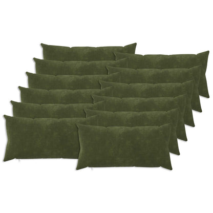 vidaXL Cushion with Pillow HEERLEN 12 pcs Green Microfiber Fleece
