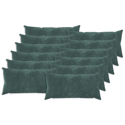 vidaXL Cushion with Pillow HEERLEN 12 pcs Sea Blue Microfiber Fleece