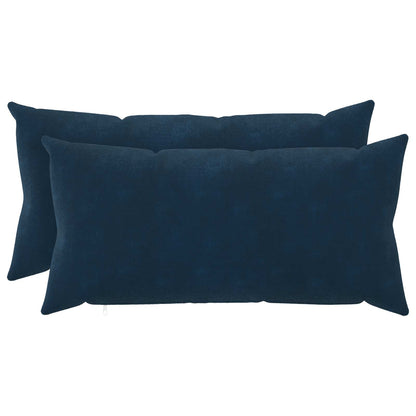 vidaXL Cushion with Pillow HEERLEN 2 pcs Blue Microfiber Fleece
