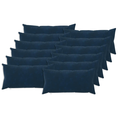 vidaXL Cushion with Pillow HEERLEN 12 pcs Blue Microfiber Fleece