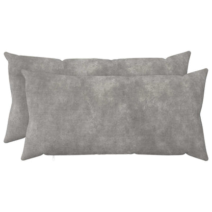 vidaXL Cushion with Pillow HEERLEN 2 pcs Light Grey Microfiber Fleece