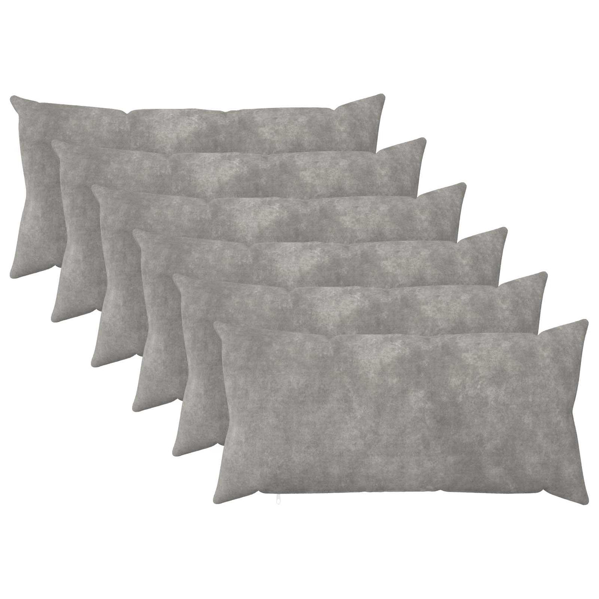 vidaXL Cushion with Pillow HEERLEN 6 pcs Light Grey Microfiber Fleece