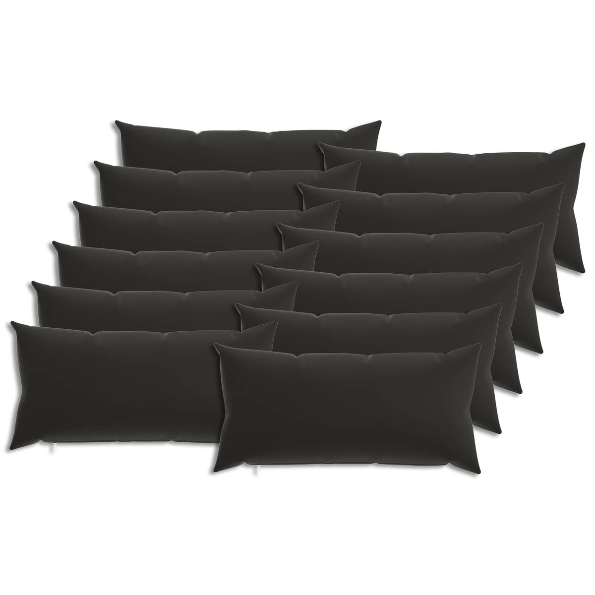 vidaXL Cushion with Pillow HEERLEN 12 pcs Black Polyester