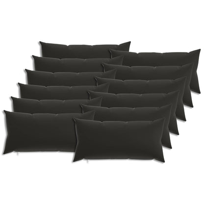vidaXL Cushion with Pillow HEERLEN 12 pcs Black Polyester