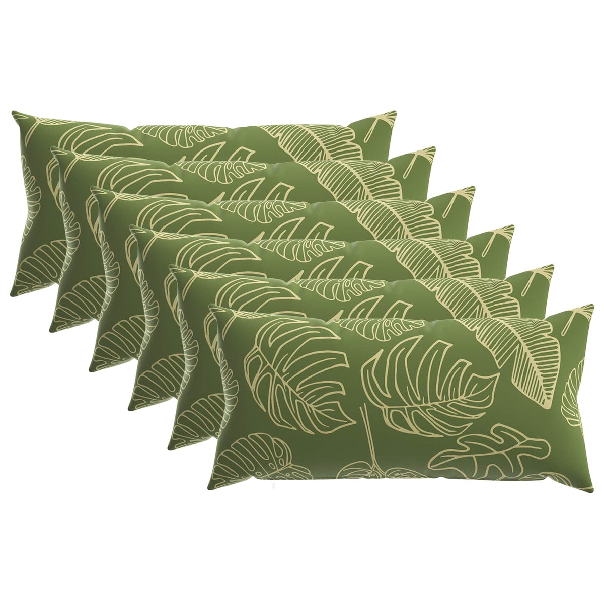 vidaXL Cushion with Pillow HEERLEN 6 pcs Leaf Design Polyester