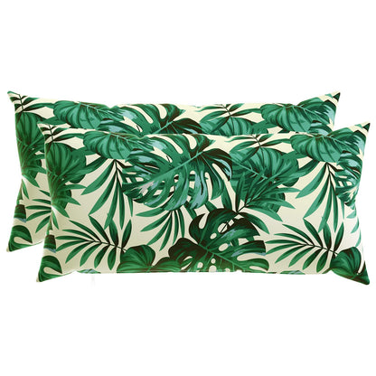 vidaXL Cushion with Pillow HEERLEN 2 pcs Leaf Pattern Polyester