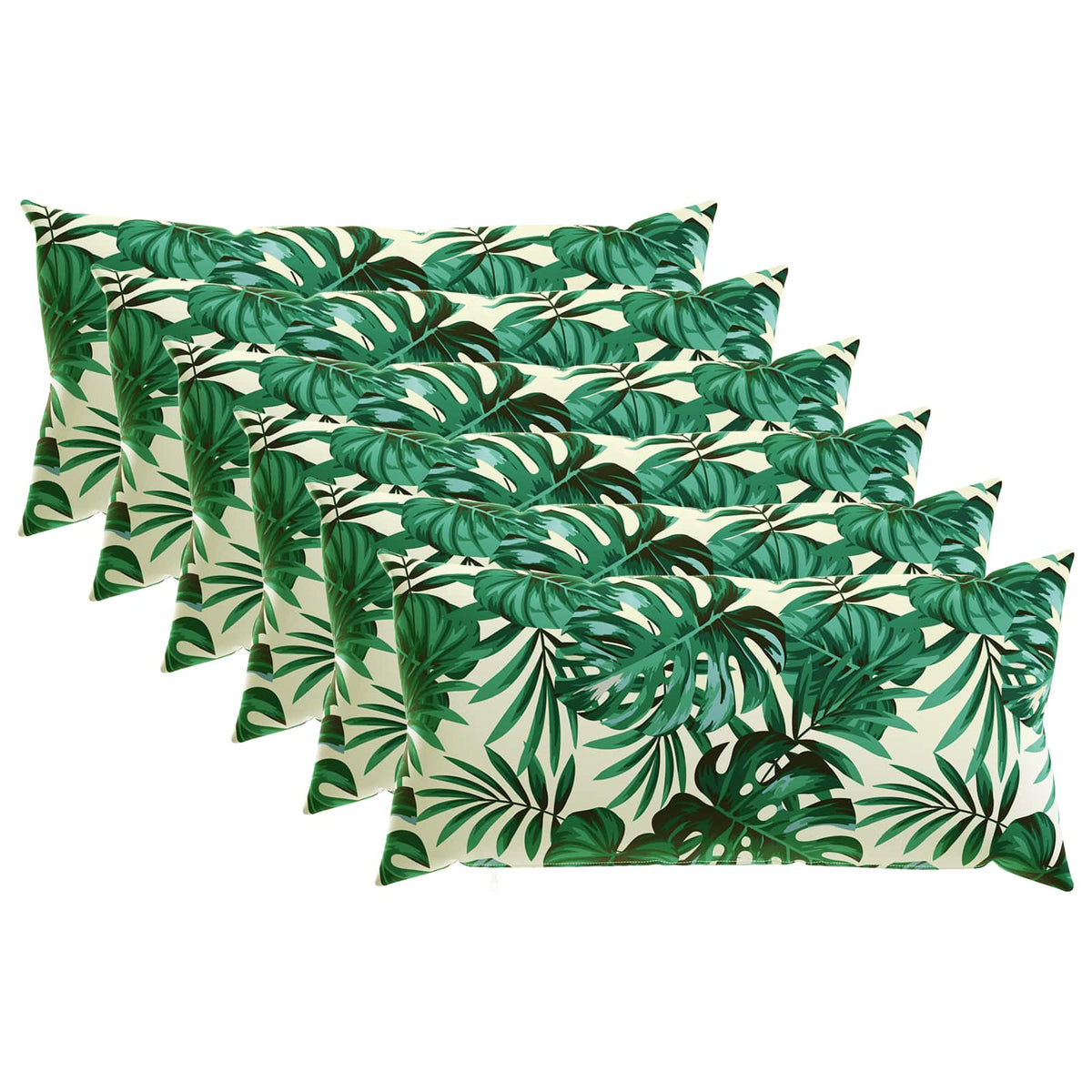 vidaXL Cushion with Pillow HEERLEN 6 pcs Leaf Pattern Polyester