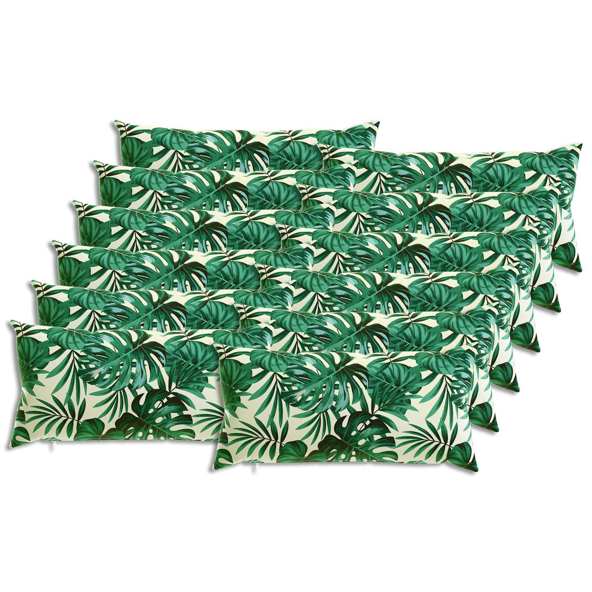 vidaXL Cushion with Pillow HEERLEN 12 pcs Leaf Pattern Polyester