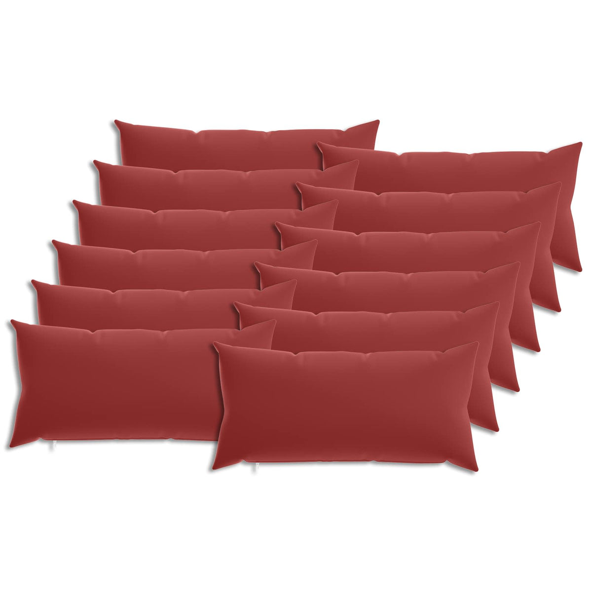 vidaXL Cushion with Pillow HEERLEN 12 pcs Wine Red Polyester