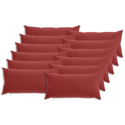 vidaXL Cushion with Pillow HEERLEN 12 pcs Wine Red Polyester