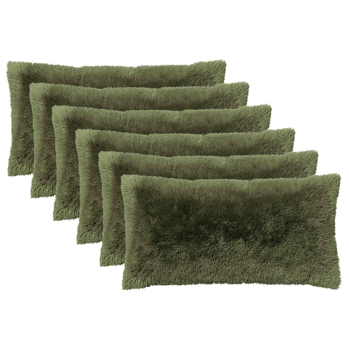 vidaXL Cushion with Pillow HEERLEN 6 pcs Green PV Fleece