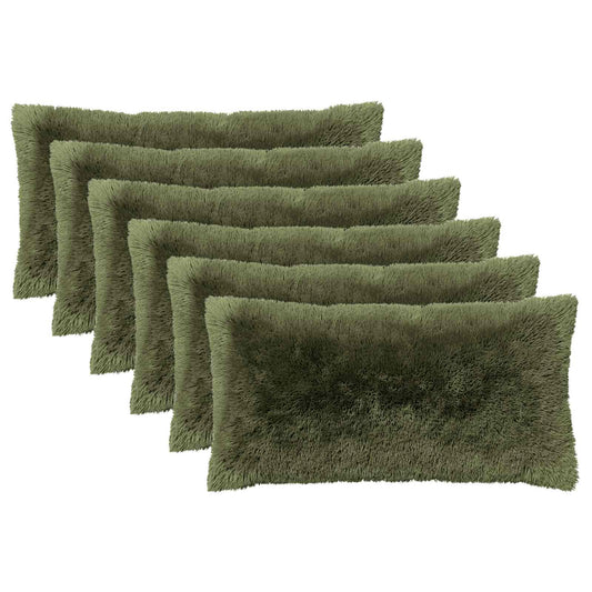 vidaXL Cushion with Pillow HEERLEN 6 pcs Green PV Fleece