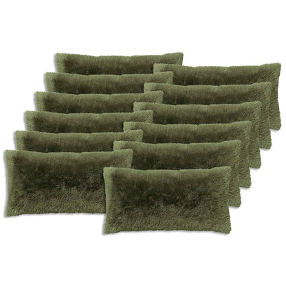 vidaXL Cushion with Pillow HEERLEN 12 pcs Green PV Fleece