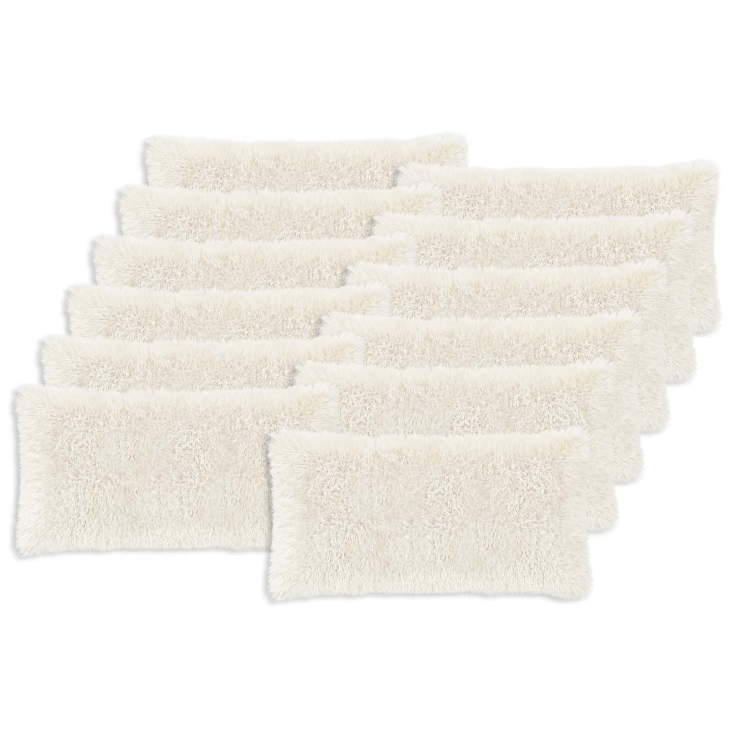 vidaXL Cushion with Pillow HEERLEN 2 pcs White PV Fleece
