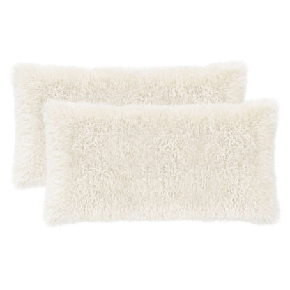 vidaXL Cushion with Pillow HEERLEN 12 pcs White PV Fleece