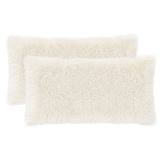 vidaXL Cushion with Pillow HEERLEN 12 pcs White PV Fleece