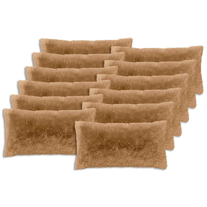 vidaXL Cushion with Pillow HEERLEN 12 pcs Taupe PV Fleece