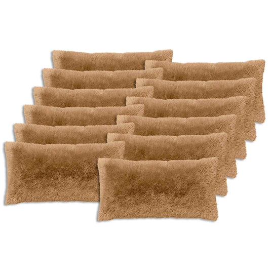vidaXL Cushion with Pillow HEERLEN 12 pcs Taupe PV Fleece