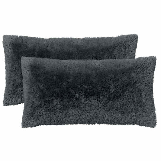 vidaXL Cushion with Pillow HEERLEN 2 pcs Anthracite PV Fleece