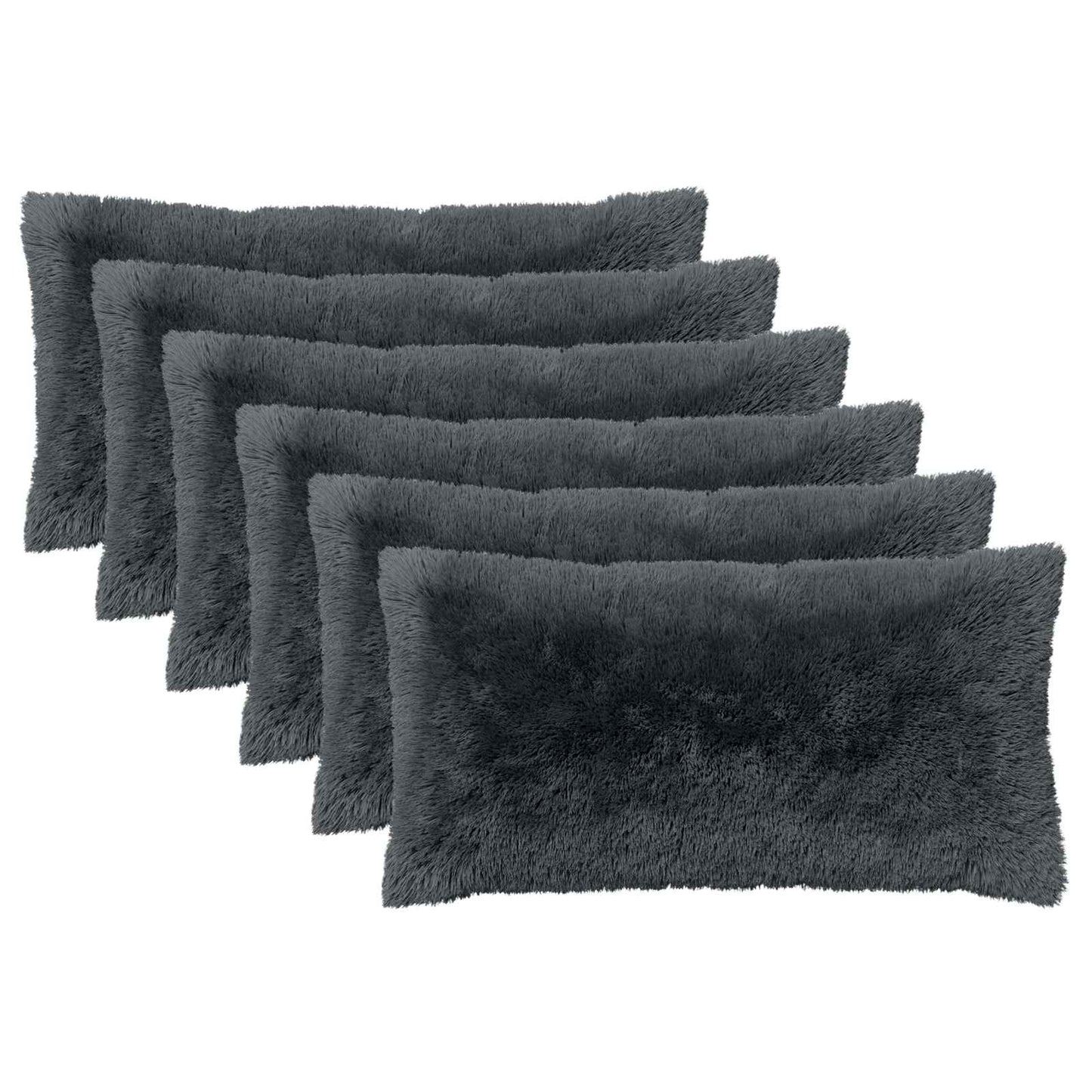 vidaXL Cushion with Pillow HEERLEN 6 pcs Anthracite PV Fleece