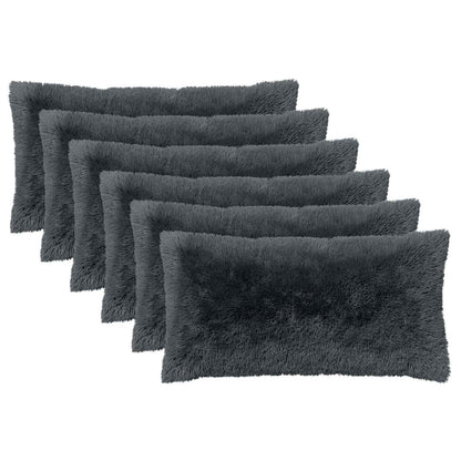 vidaXL Cushion with Pillow HEERLEN 6 pcs Anthracite PV Fleece
