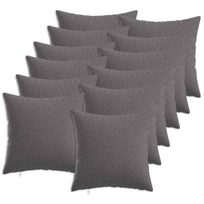 vidaXL Cushion with Pillow HEERLEN 12 pcs Light Grey Fabric