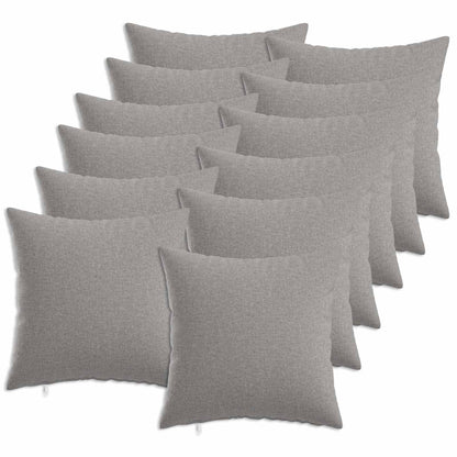 vidaXL Cushion with Pillow HEERLEN 12 pcs Cloud Grey Fabric