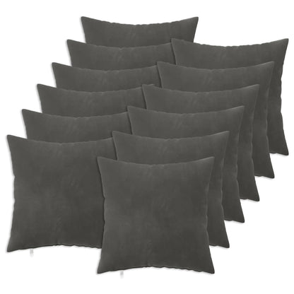 vidaXL Cushion with Pillow HEERLEN 12 pcs Dark Grey Velvet