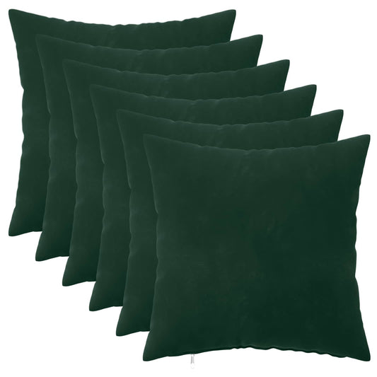 vidaXL Cushion with Pillow HEERLEN 6 pcs Dark Green Velvet