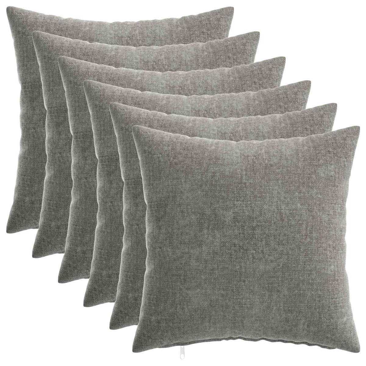 vidaXL Throw Pillow 6 pcs HEERLEN Dark Grey 45 x 45 cm Chenille Fabric