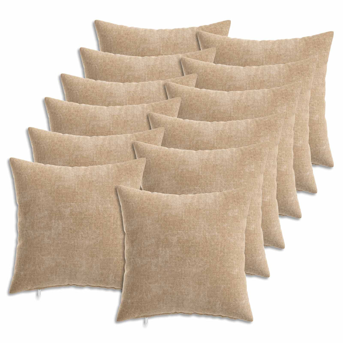 vidaXL Throw Pillow 12 pcs HEERLEN Taupe 45 x 45 cm Chenille Fabric