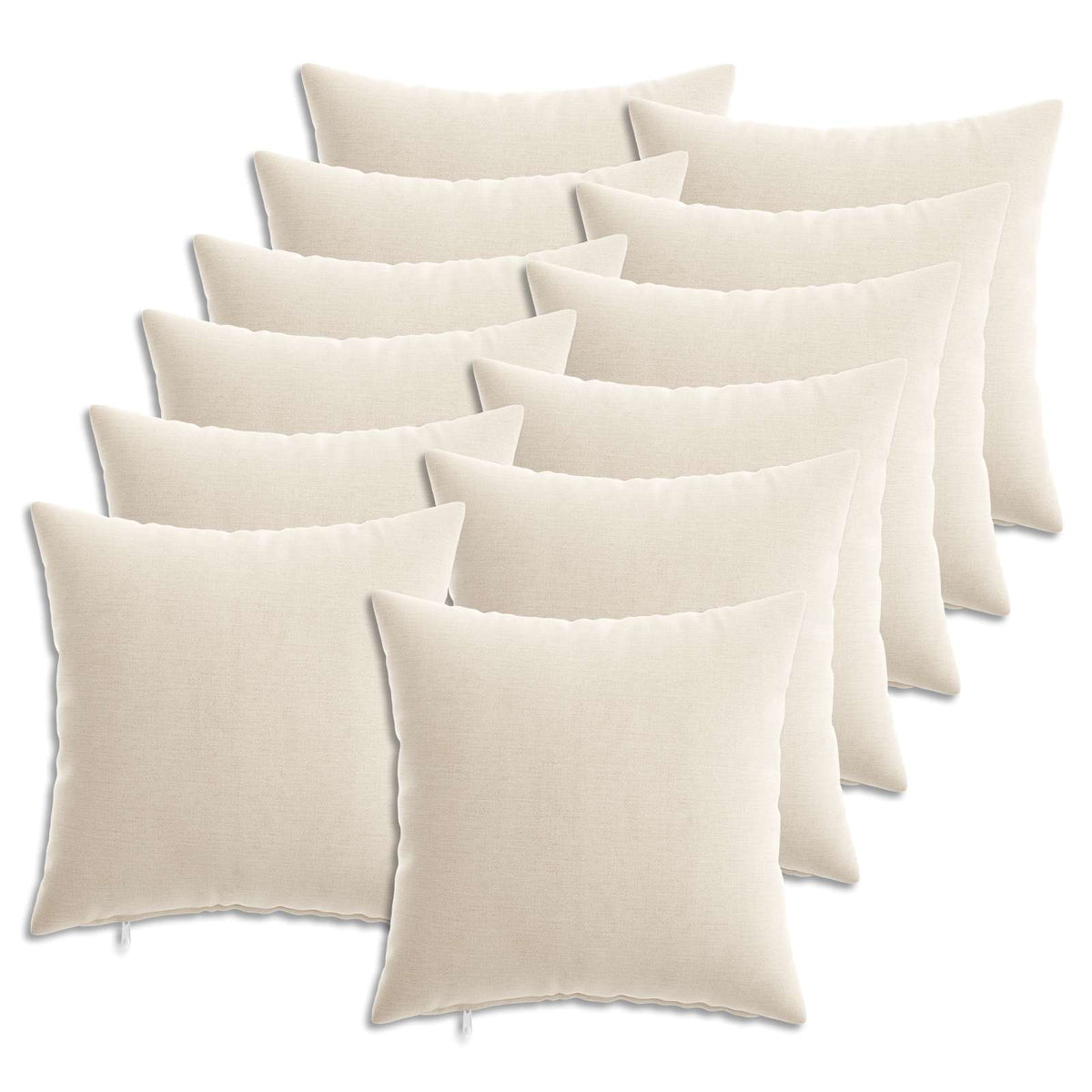 vidaXL Throw Pillow 12 pcs HEERLEN Cream 45 x 45 cm Chenille Fabric