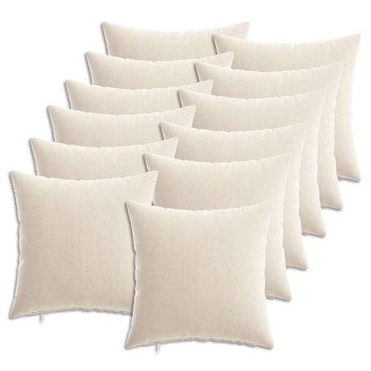 vidaXL Throw Pillow 12 pcs HEERLEN Cream 45 x 45 cm Chenille Fabric