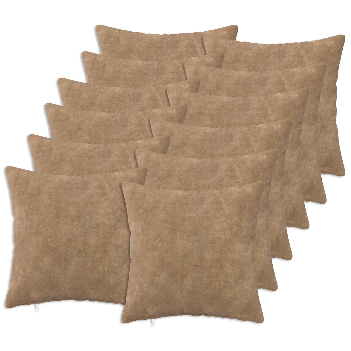 vidaXL Cushion with Pillow HEERLEN 12 pcs Taupe Microfiber Fleece