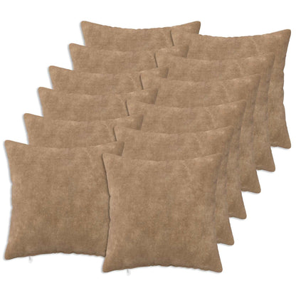 vidaXL Cushion with Pillow HEERLEN 12 pcs Taupe Microfiber Fleece