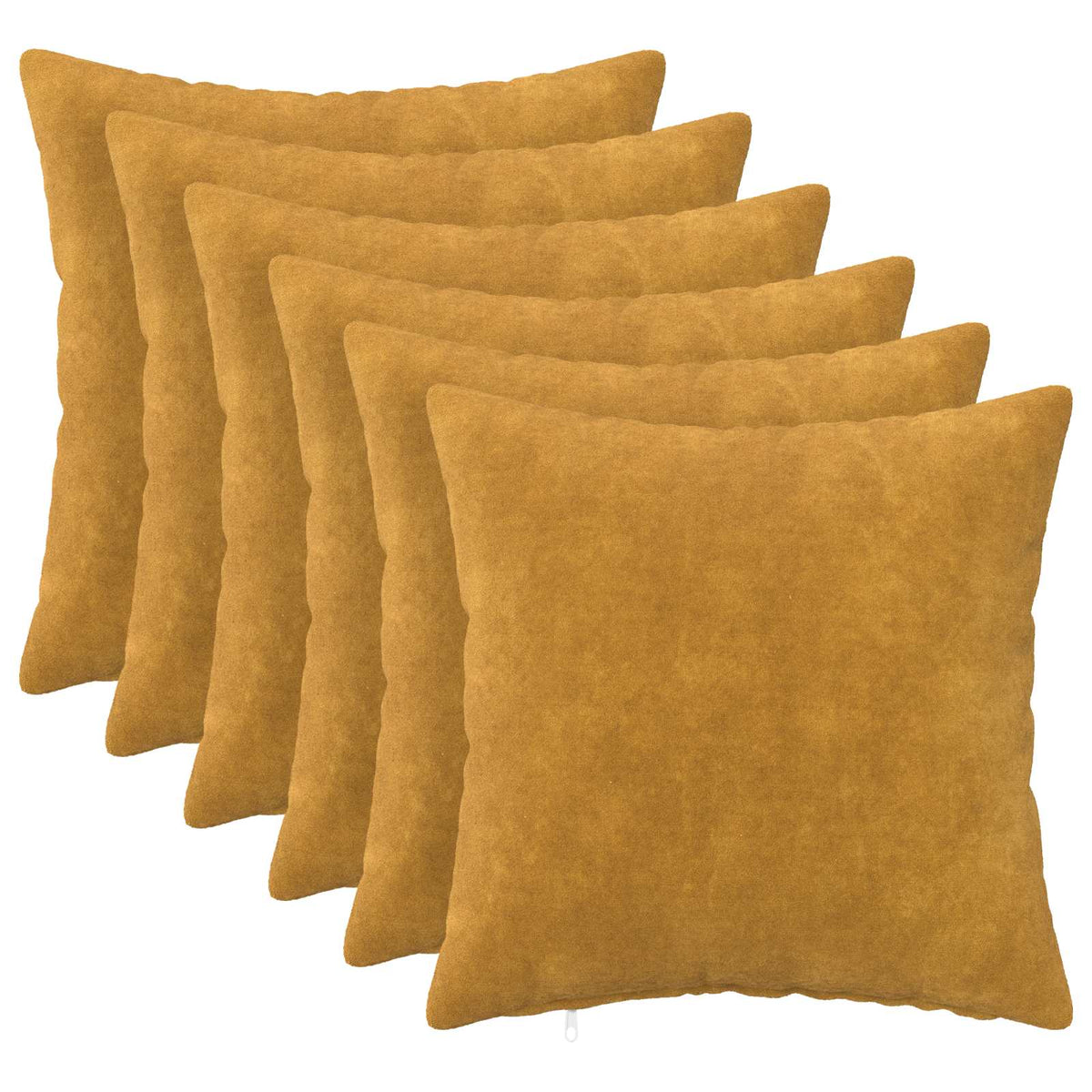 vidaXL Cushion with Pillow HEERLEN 6 pcs Yellow Microfiber Fleece