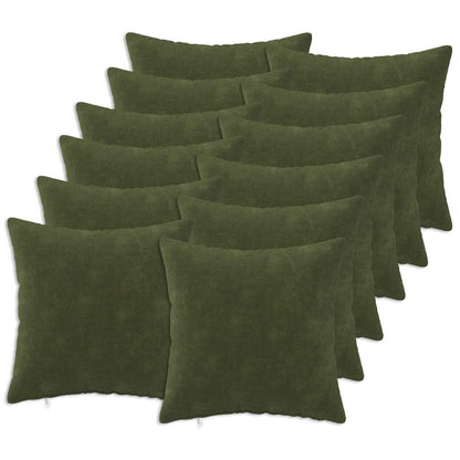 vidaXL Cushion with Pillow HEERLEN 12 pcs Green Microfiber Fleece