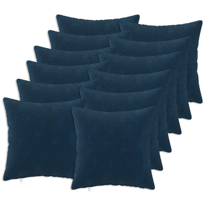 vidaXL Cushion with Pillow HEERLEN 12 pcs Blue Microfiber Fleece
