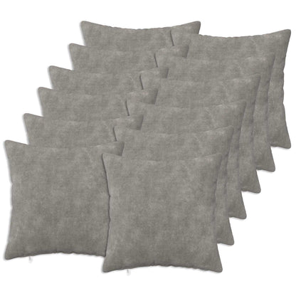 vidaXL Cushion with Pillow HEERLEN 12 pcs Light Grey Microfiber Fleece
