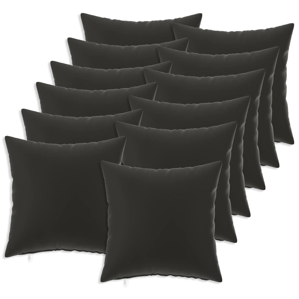 vidaXL Cushion with Pillow HEERLEN 12 pcs Black Polyester