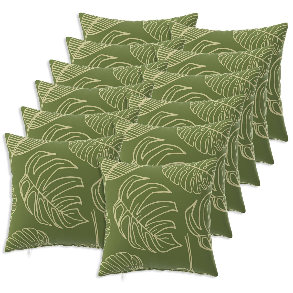 vidaXL Cushion with Pillow HEERLEN 12 pcs Leaf Design Polyester