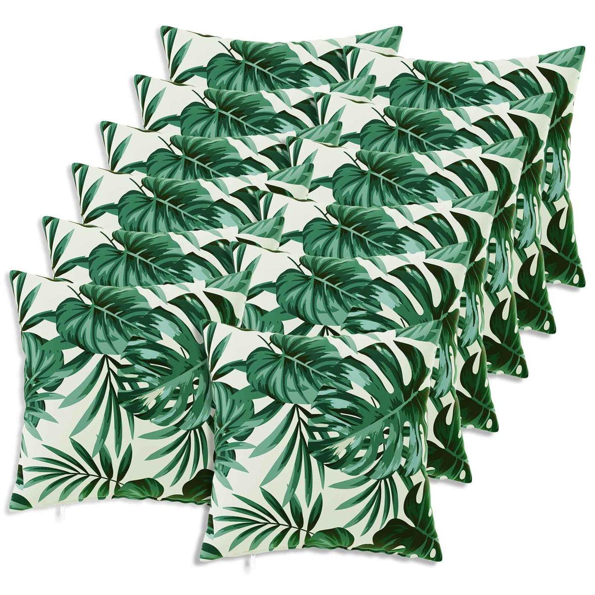 vidaXL Cushion with Pillow HEERLEN 12 pcs Leaf Pattern Polyester