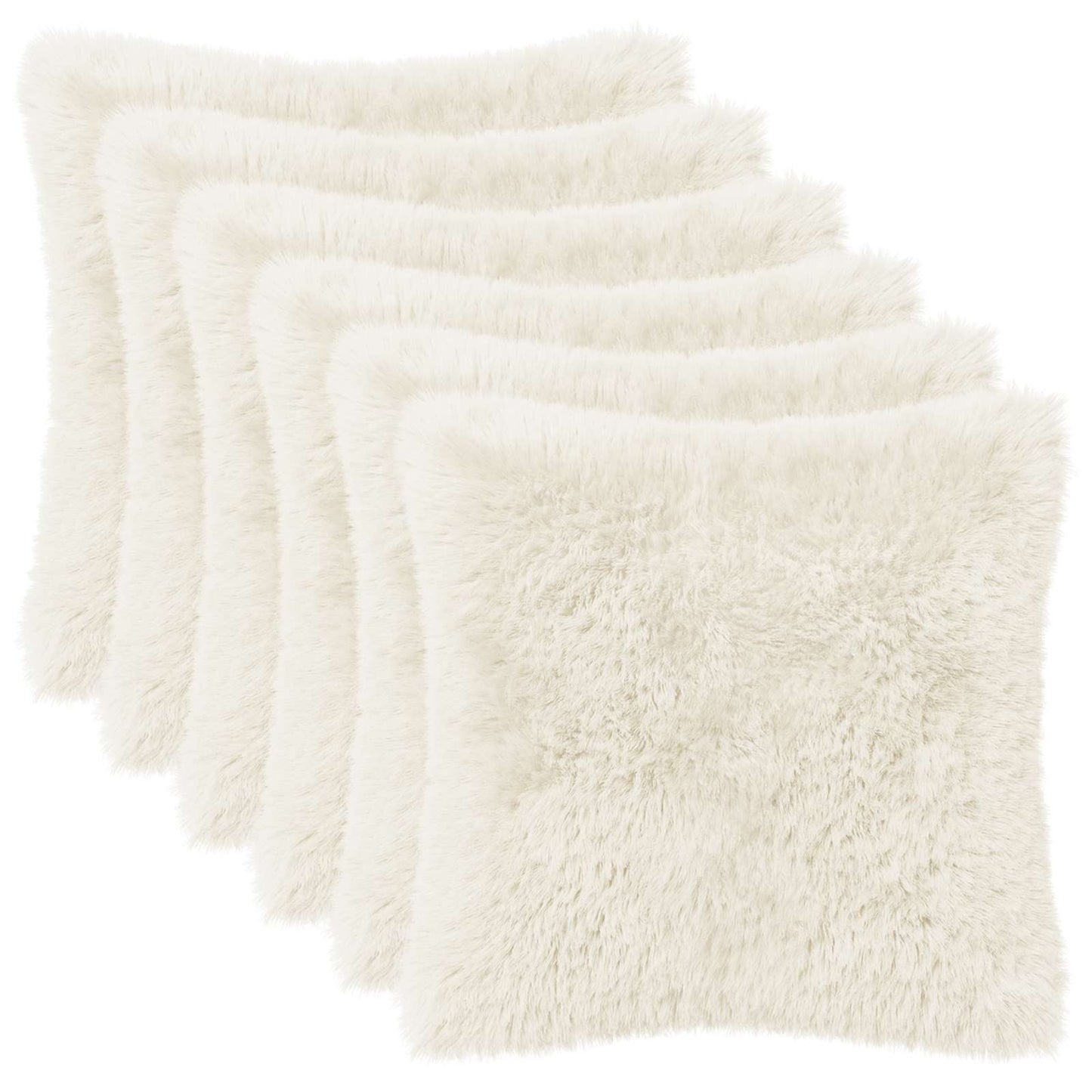 vidaXL Cushion with Pillow HEERLEN 6 pcs White PV Fleece