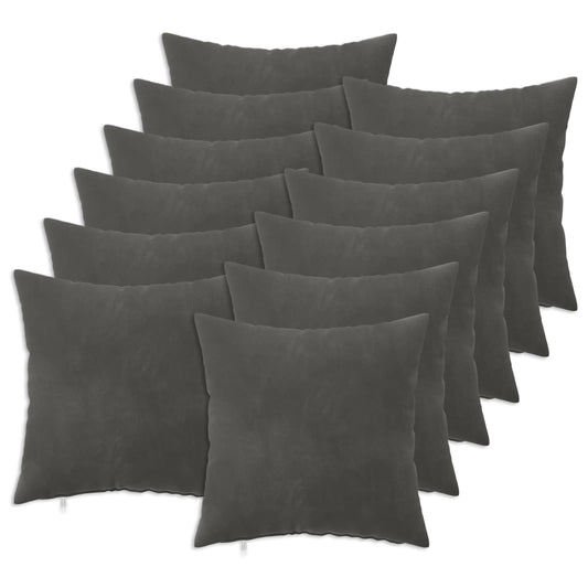 vidaXL Cushion with Pillow HEERLEN 12 pcs Dark Grey Velvet