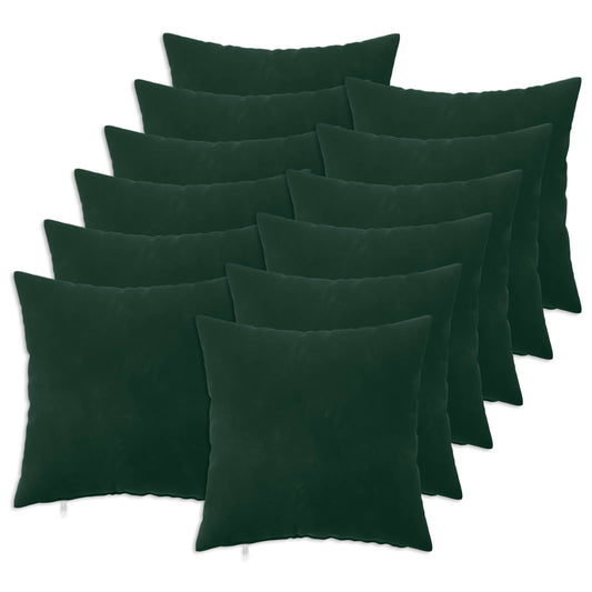 vidaXL Cushion with Pillow HEERLEN 12 pcs Dark Green Velvet